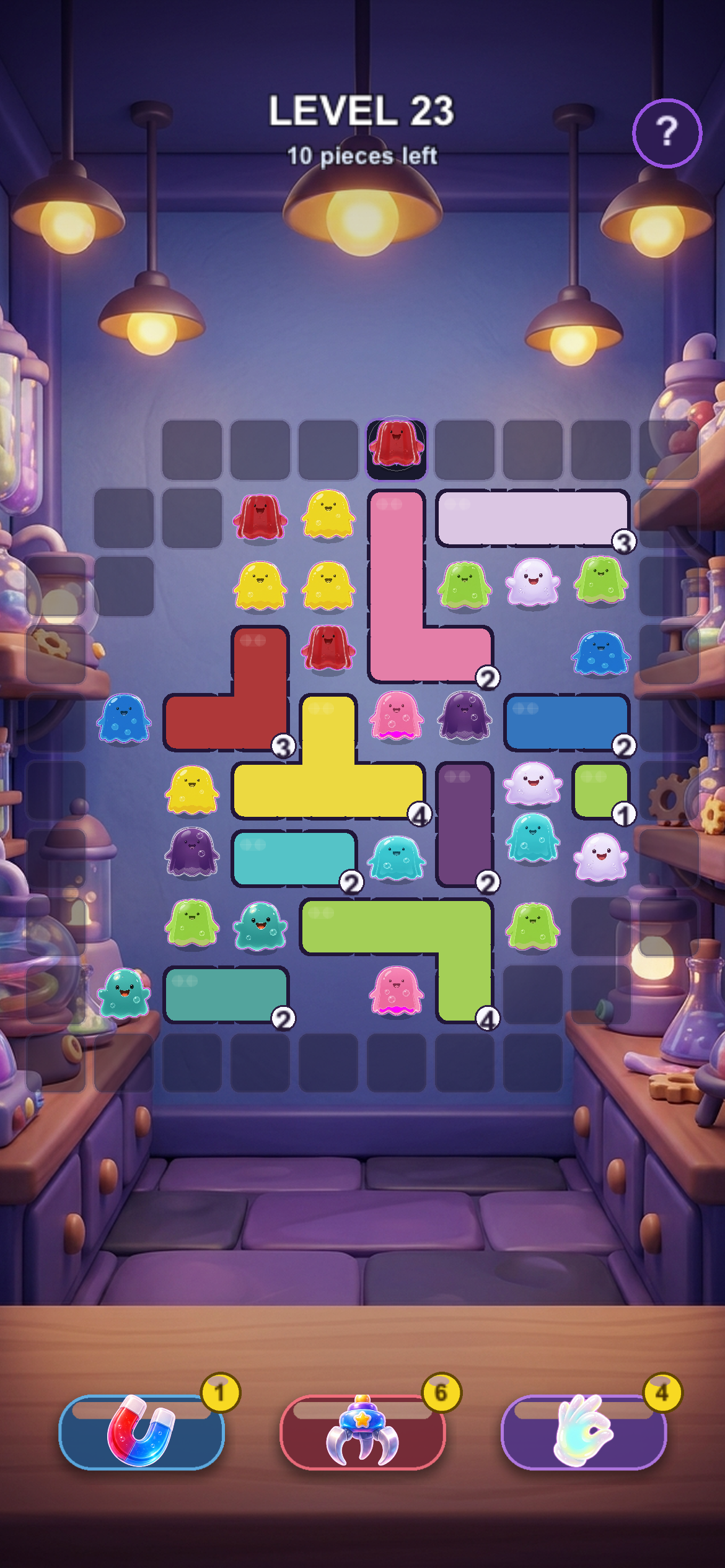 Jelly Drop Lab level progress and win state
