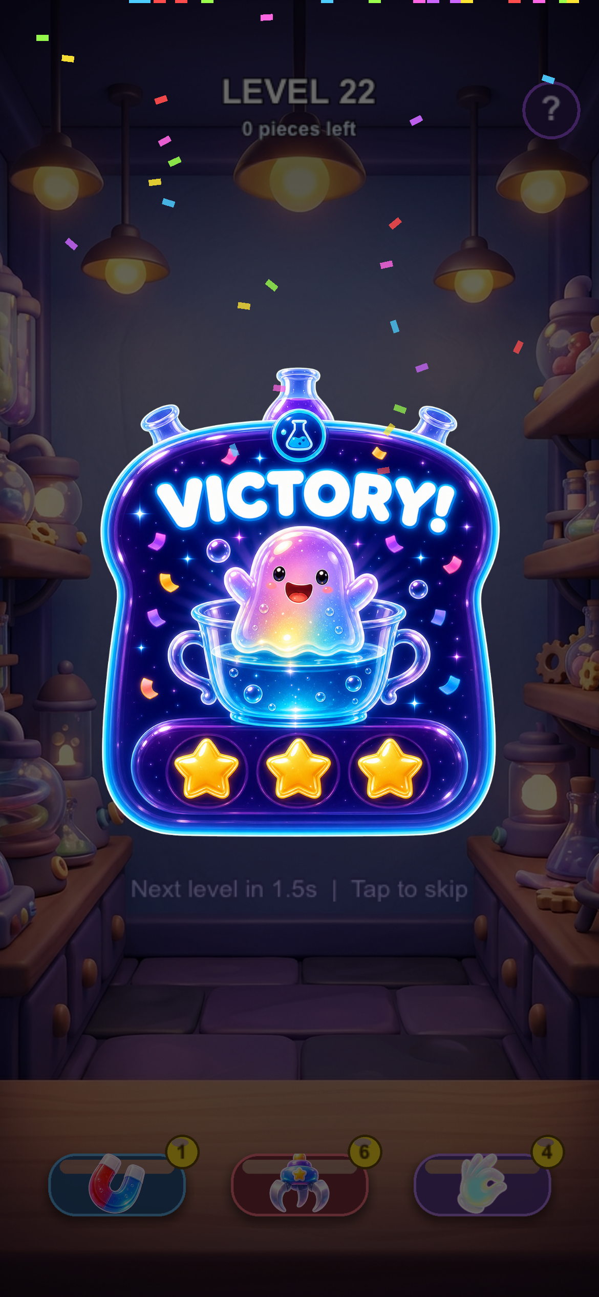 Jelly Drop Lab puzzle solving scene
