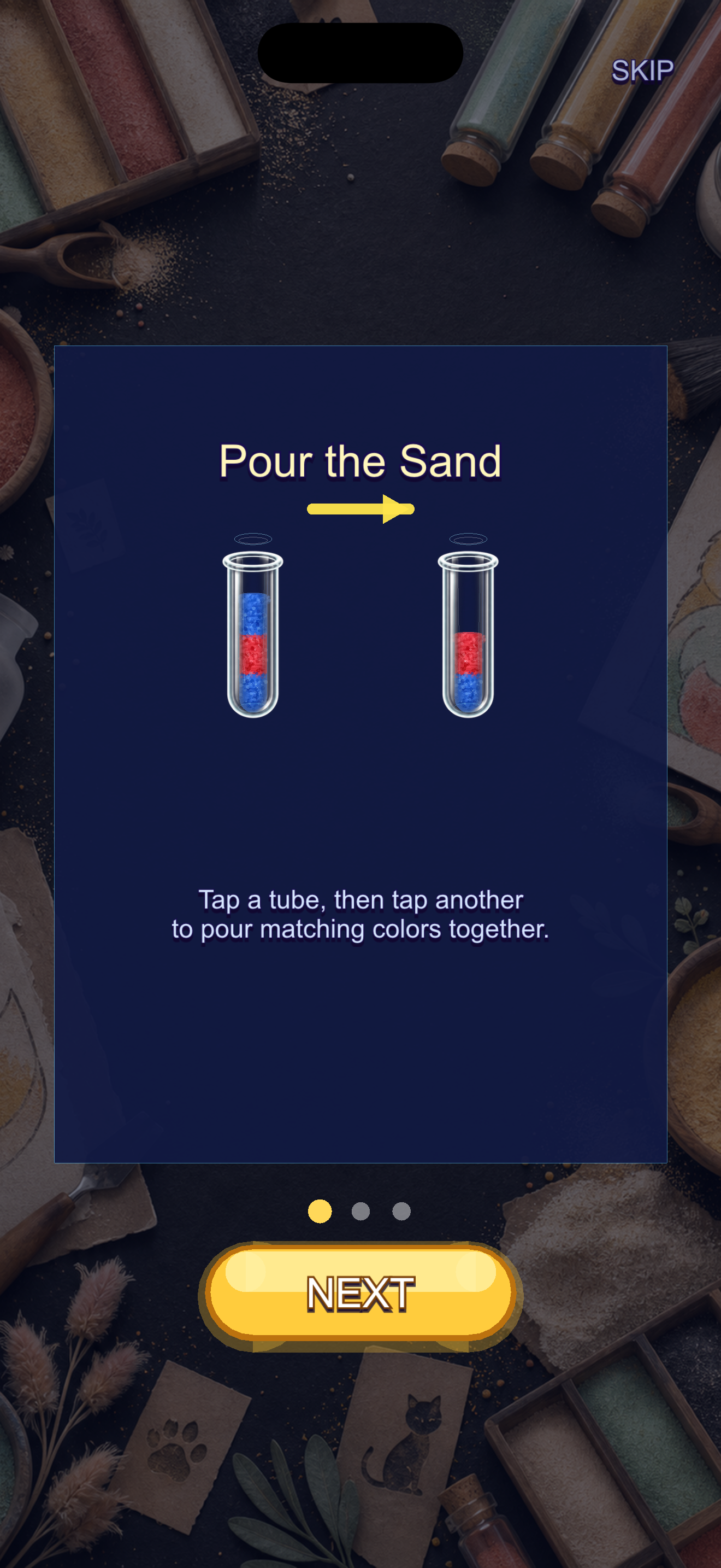 Sandpals tutorial showing sand pouring
