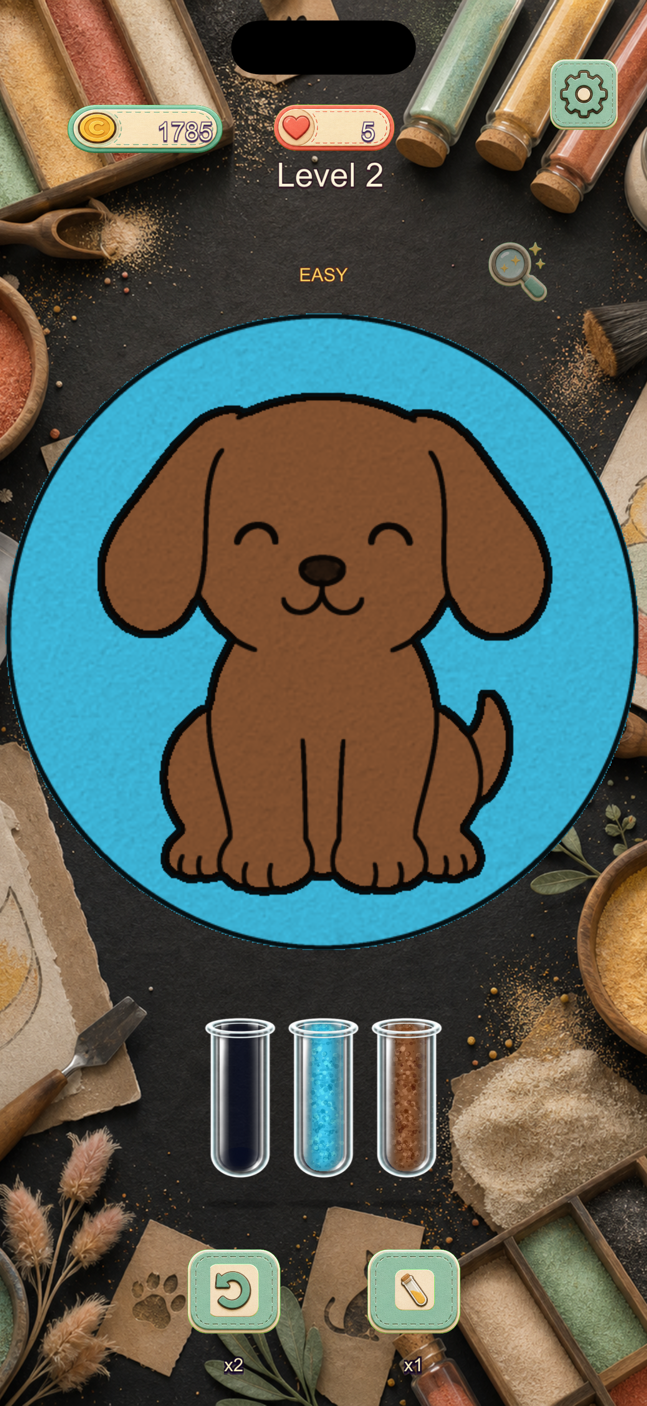 Sandpals painted dog sand artwork